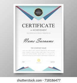 Certificate Premium template awards diploma background vector modern value design and layout luxurious.cover leaflet elegant vertical Illustration in size pattern.