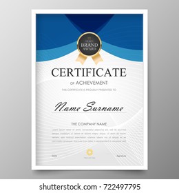 Certificate Premium template awards diploma background vector modern value design and layout luxurious.cover leaflet elegant vertical Illustration in size pattern.