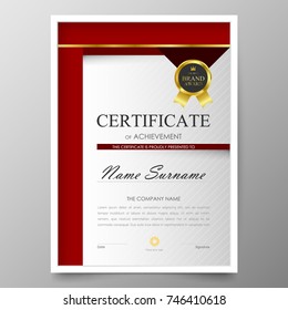 Certificate Premium template awards diploma background vector modern value design and layout luxurious.cover leaflet elegant vertical Illustration in size pattern.
