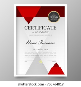 Certificate Premium template awards diploma background vector modern value design and layout luxurious.cover leaflet elegant vertical Illustration in size pattern.