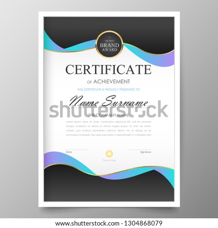 Certificate Premium template awards diploma background vector modern value design and layout luxurious.cover leaflet elegant vertical Illustration in size pattern.