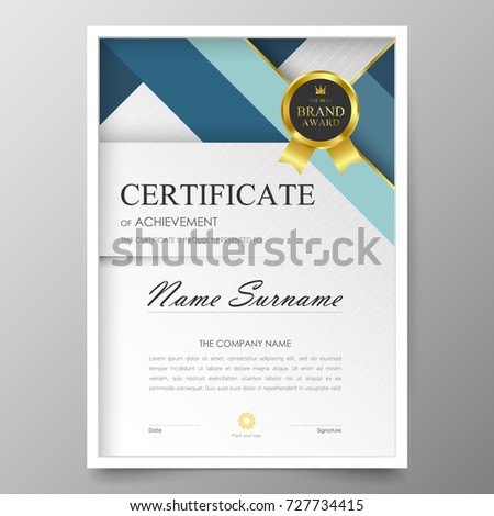 Certificate Premium template awards diploma background vector modern value design and layout luxurious.cover leaflet elegant vertical Illustration in size pattern.