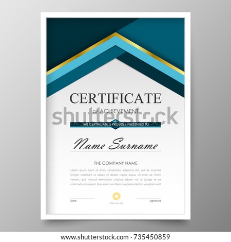 Certificate Premium template awards diploma background vector modern value design and layout luxurious.cover leaflet elegant vertical Illustration in size pattern.