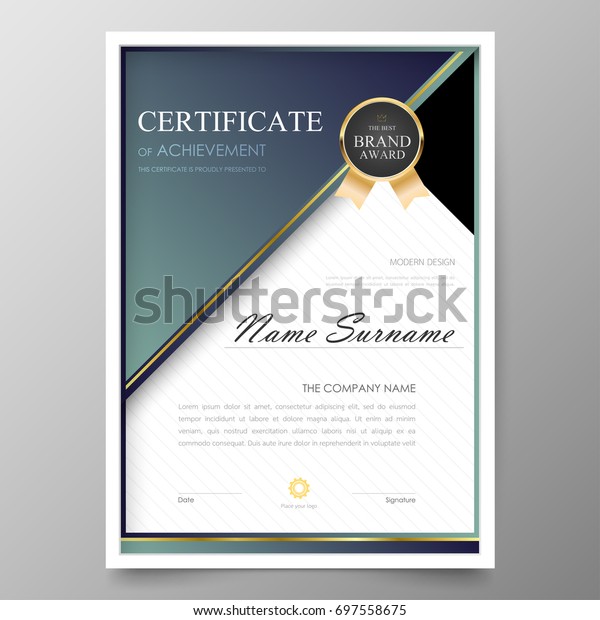 Vektor Stok Certificate Premium Template Awards Diploma Background