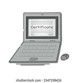 Certificate printed on a computer screen