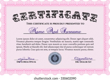 Certificate. Printer friendly. Vector pattern that is used in currency and diplomas.Complex design. 