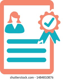 Certificate qualified appearance trendy icon on white background for web graphic