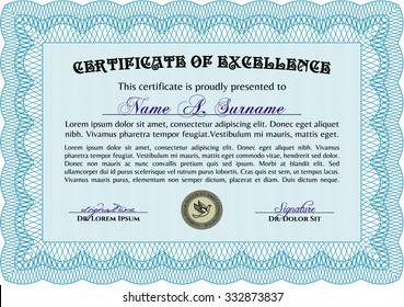 Certificate. With quality background. Lovely design. Customizable, Easy to edit and change colors.