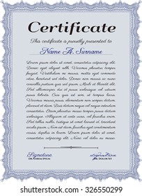 Certificado. Con un fondo de calidad. Diseño sofisticado. Vector de plantilla de certificado de marco.