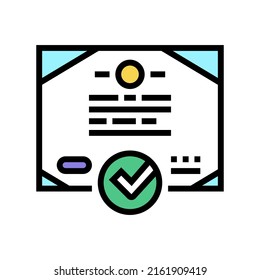 Certificate Quality Color Icon Vector. Certificate Quality Sign. Isolated Symbol Illustration