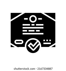 vector de icono de glifo de calidad de certificado. signo de calidad de certificado. símbolo de contorno aislado ilustración negra