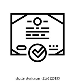 certificate quality line icon vector. certificate quality sign. isolated contour symbol black illustration