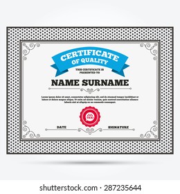 Certificate of quality. Taxi speech bubble sign icon. Public transport symbol Template with vintage patterns. Vector