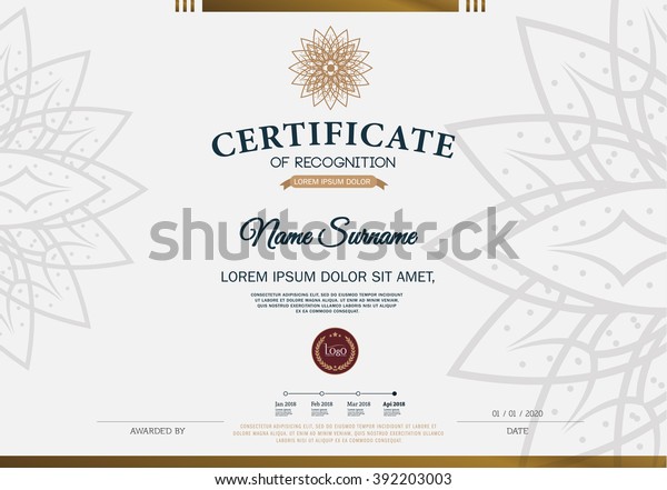 certificate recognition frame design template layout stock recognition template