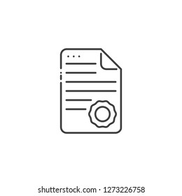 Certificate Related Vector Line Icon. Isolated on White Background. Editable Stroke.