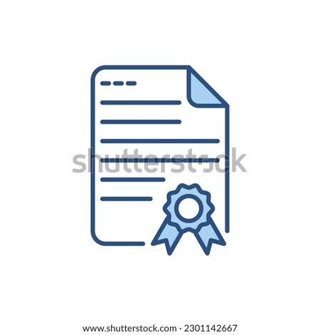 Certificate related vector line icon. College degree. University paper. Official contract. Isolated on white background. Vector illustration. Editable stroke