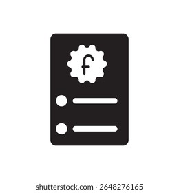  icono de informe de certificado. Documento con un sello de engranaje ideal para informes o credenciales certificadas.