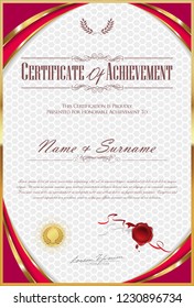 Certificate retro design template