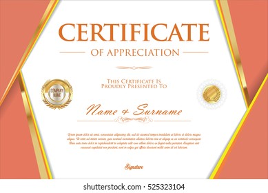 Certificate retro design template 