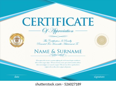Certificate retro design template