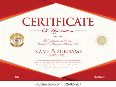 Certificate retro design template