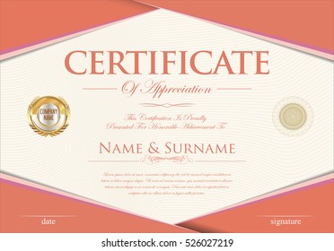 Certificate retro design template