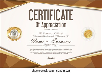 Certificate retro design template 