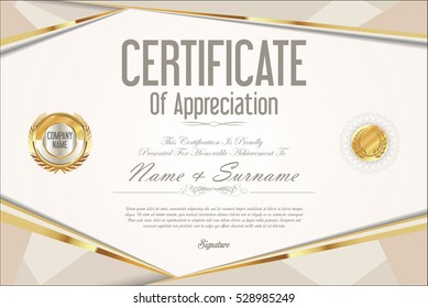 Plantilla de diseño retro de certificado 