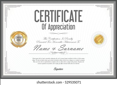 Certificate retro design template 