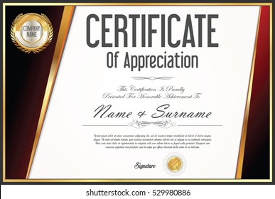 Certificate retro design template 