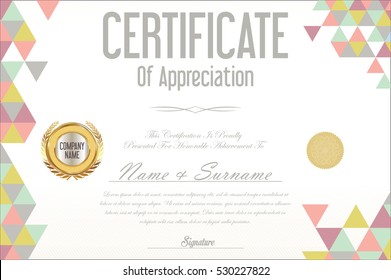 Certificate retro design template 