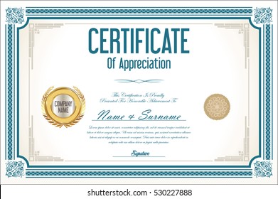 Certificate retro design template 
