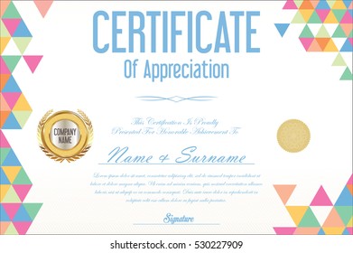 Certificate retro design template 
