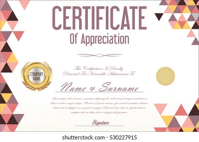 Certificate retro design template 