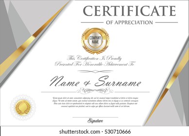 Certificate retro design template 