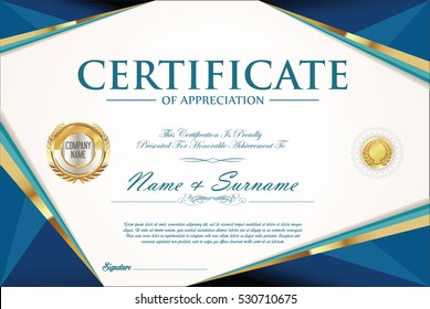 Certificate retro design template 