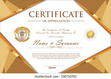 Certificate retro design template 