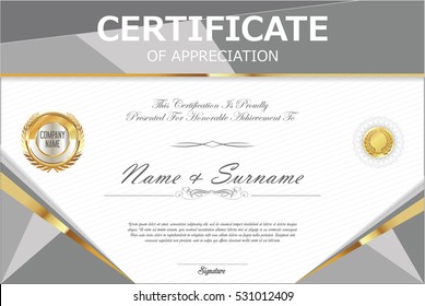 Certificate retro design template 