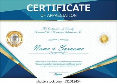 Certificate retro design template 