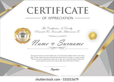 Certificate retro design template