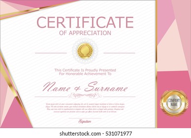 Certificate retro design template 