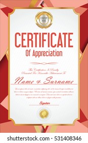 Certificate retro design template