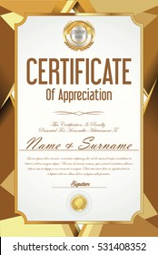 Certificate retro design template