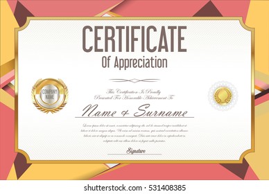 Certificate retro design template