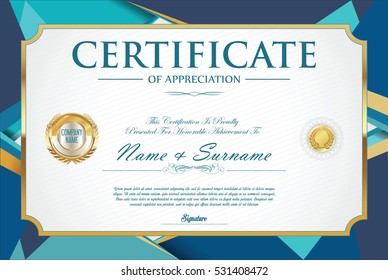 Certificate retro design template