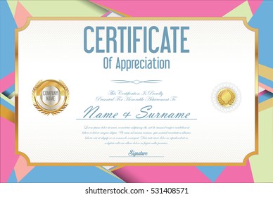 Certificate retro design template