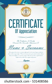 Certificate retro design template