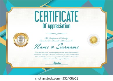 Certificate retro design template