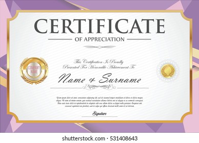 Certificate retro design template