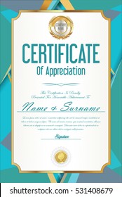Certificate retro design template